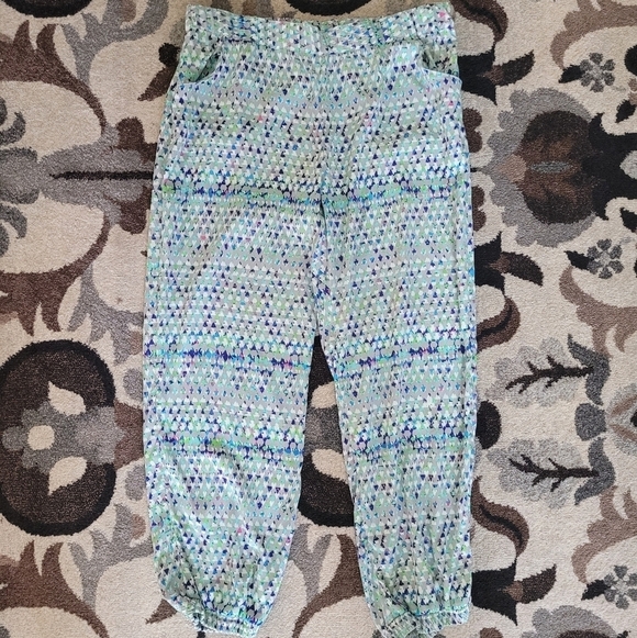 Lightweight Joggers Multicolor Pastel Diamond Print 3D Urban Pants Y2K Sz L - Picture 1 of 13